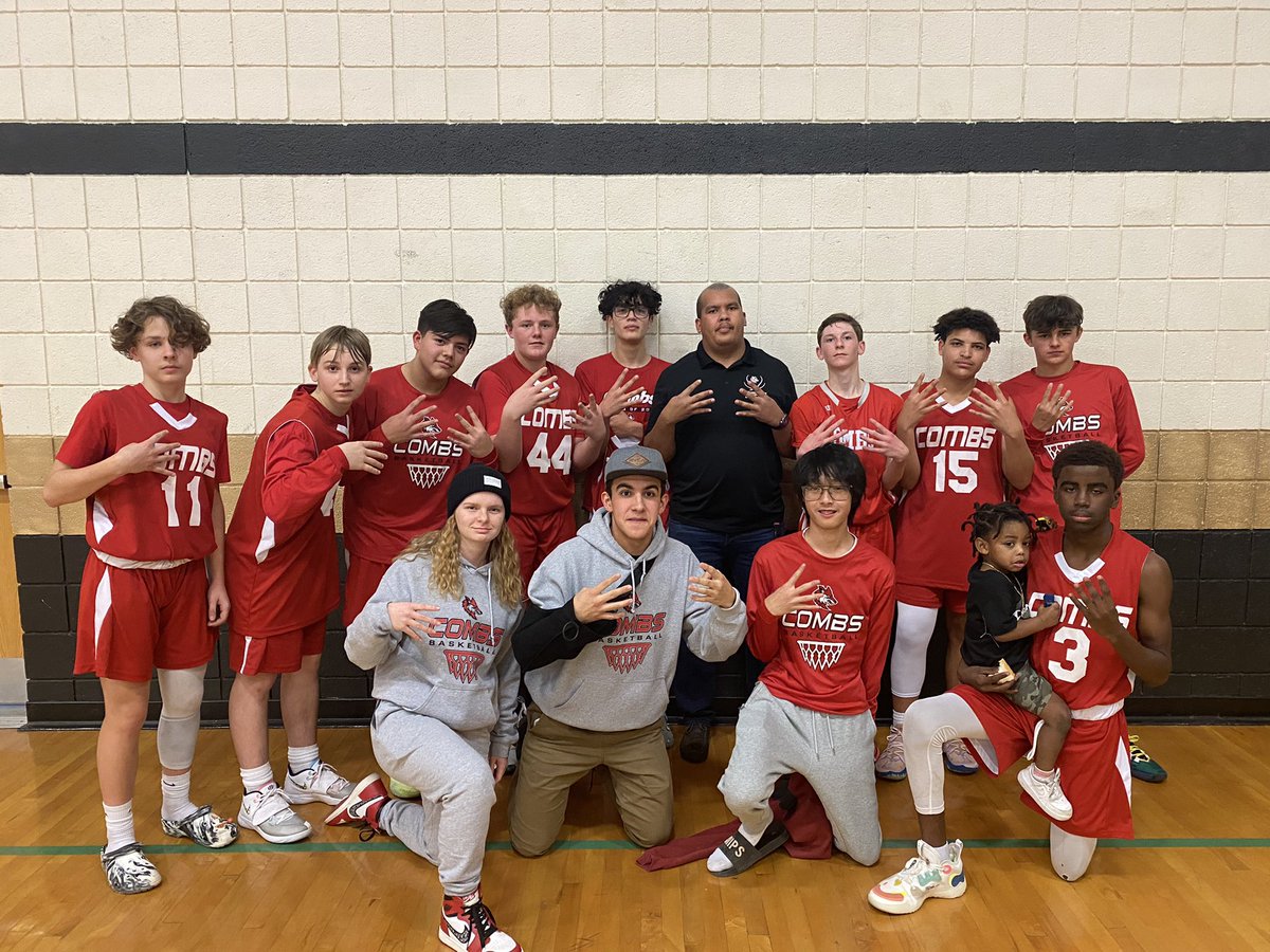 CombsBasketball's tweet photo. Freshmen team ends season with 8-8 record. Good job boys.  Proud of your improvement. @CombsHighSchool https://t.co/CA6HQo2JpU