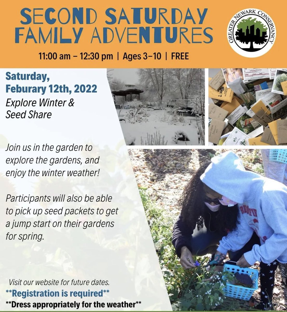 Six more weeks of winter means even more surprises to explore in the garden! We're also launching our Seed Share program this weekend so pick out some seeds and get a quick tutorial and tray to start your own seeds for spring planting at Second Saturday Family Adventure
