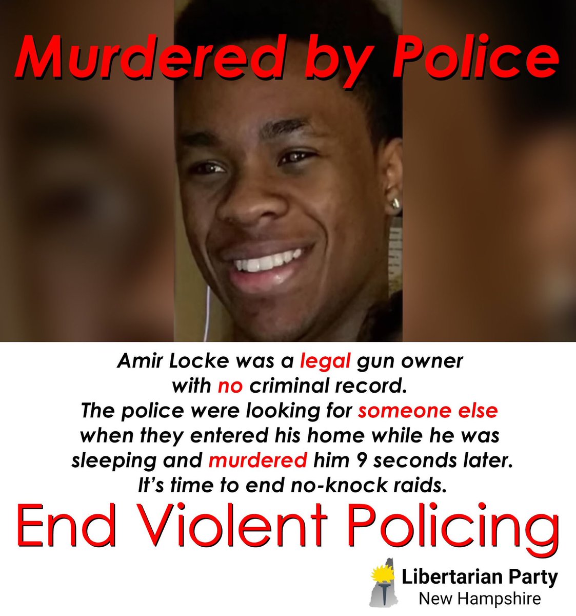 Amir Locke was murdered by the police. 

The killer cops and those who ordered the raid must be held accountable!

#EndQualifiedImmunity 
#EndNoKnockRaids 
#BadgesDontGrantExtraRights 
#JusticeForAmir