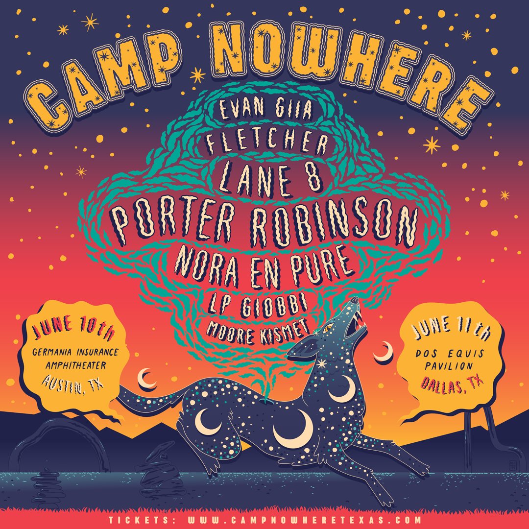 Your 2022 Lineup has landed! 🔥🌵👽🌙🍄 Camp Nowhere comes home to Texas this June 10 &amp; 11.

Presale begins tomorrow, Feb 9 at 10am CT. Sign up for a presale code today and receive it at that time - no need to wait for your tickets! campnowheretexas.com