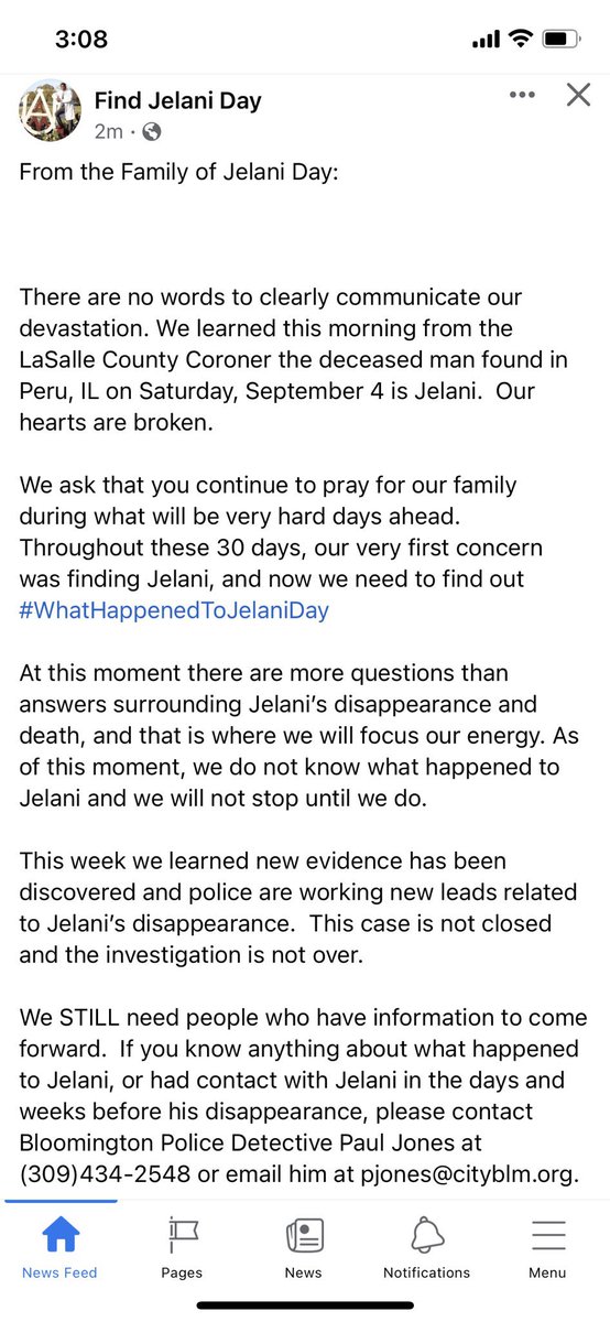 Missing_IL's tweet photo. Please share &amp; say something if you know anything regarding the suspicious death of #JelaniDay, Illinois State University graduate student Jelani Day went missing Aug. 24. His body was discovered Sept. 4 in Peru, Ill.#unsolved
#FindJelaniDay #missingillinois #JusticeForJelaniDay https://t.co/KJ0F4PWDkM