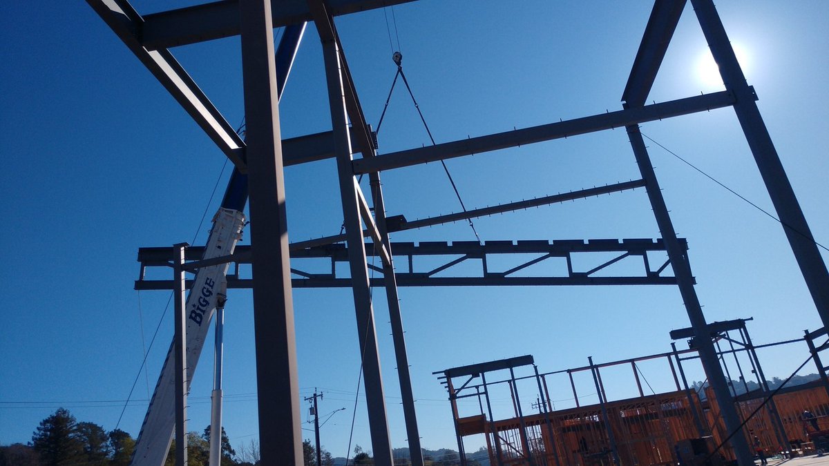 Terra Linda High School's New Competition Gym - Modern Engineering Marvels! Installation of the Jumbo Structural Beams.