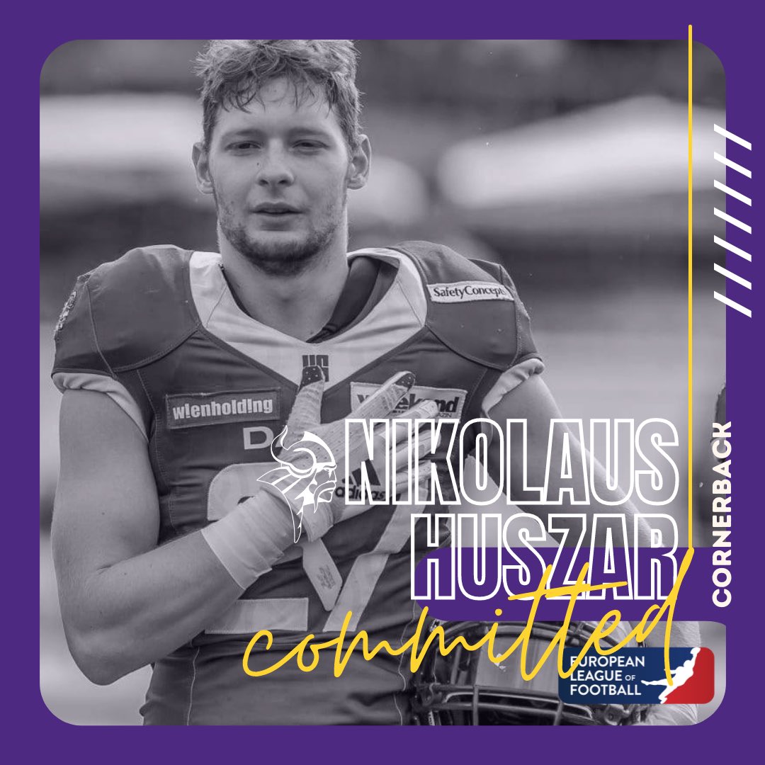 ViennaVikings's tweet photo. #COMMITTED 🔒
It's time to introduce #GingerIsland Pt1. 🏝🔥 
We're excited to announce that Cornerback Nikolaus Huszar is taking his talents to the #ViennaVikings franchise in the @ELF_Official. 

#PurpleReign #VIKSigning #ELFoffseason
Foto (c) @HJirgal https://t.co/9drwzNGQ2M