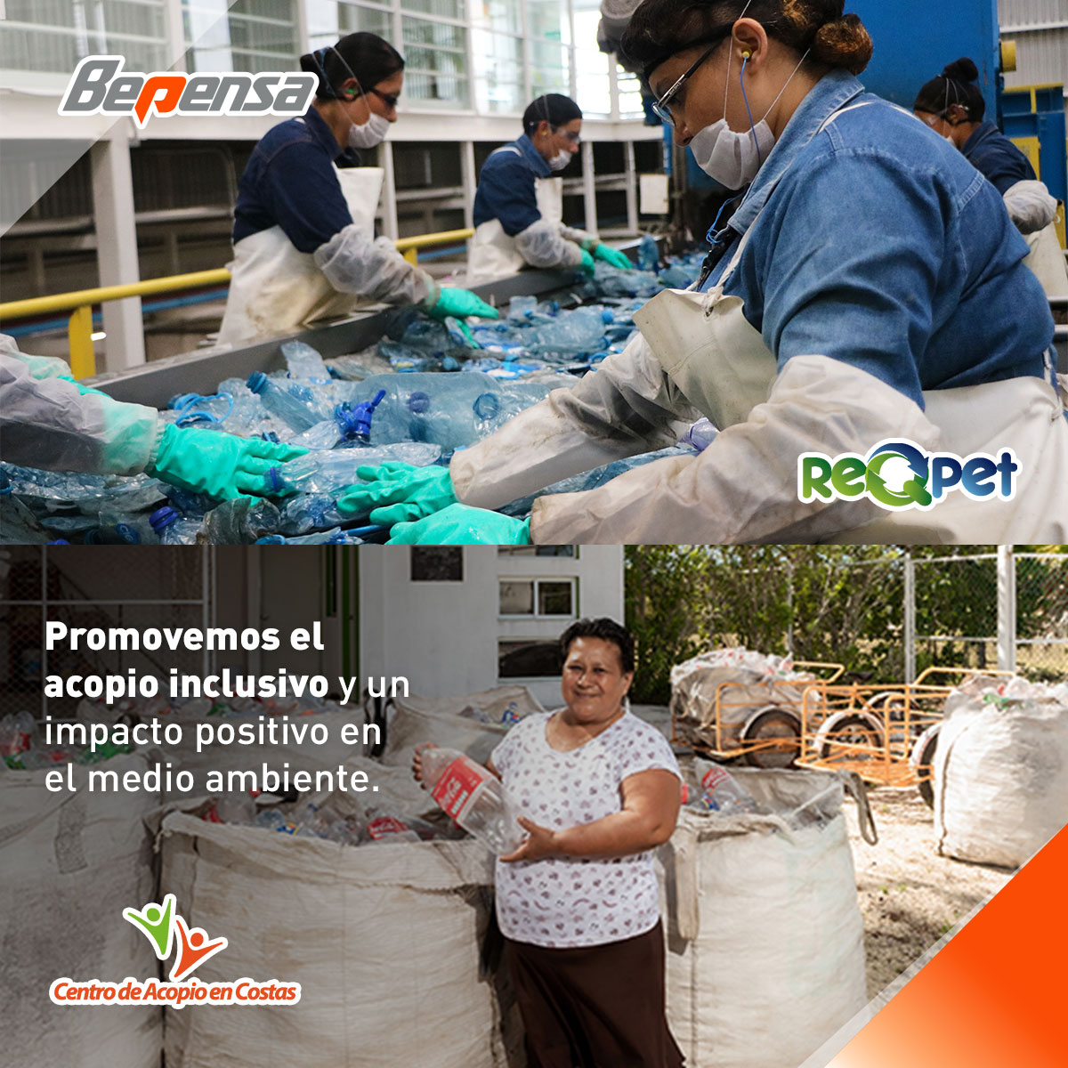 BepensaCorp's tweet photo. A través de @FundBepensanponemos en marcha programas específicos que se encargan de generar un impacto positivo a nivel medioambiental en las comunidades donde tenemos presencia; tanto #ReQPET como Centros de Acopio Costeros, están enfocados en el reciclaje de botellas PET. https://t.co/ihQeZe6nQM