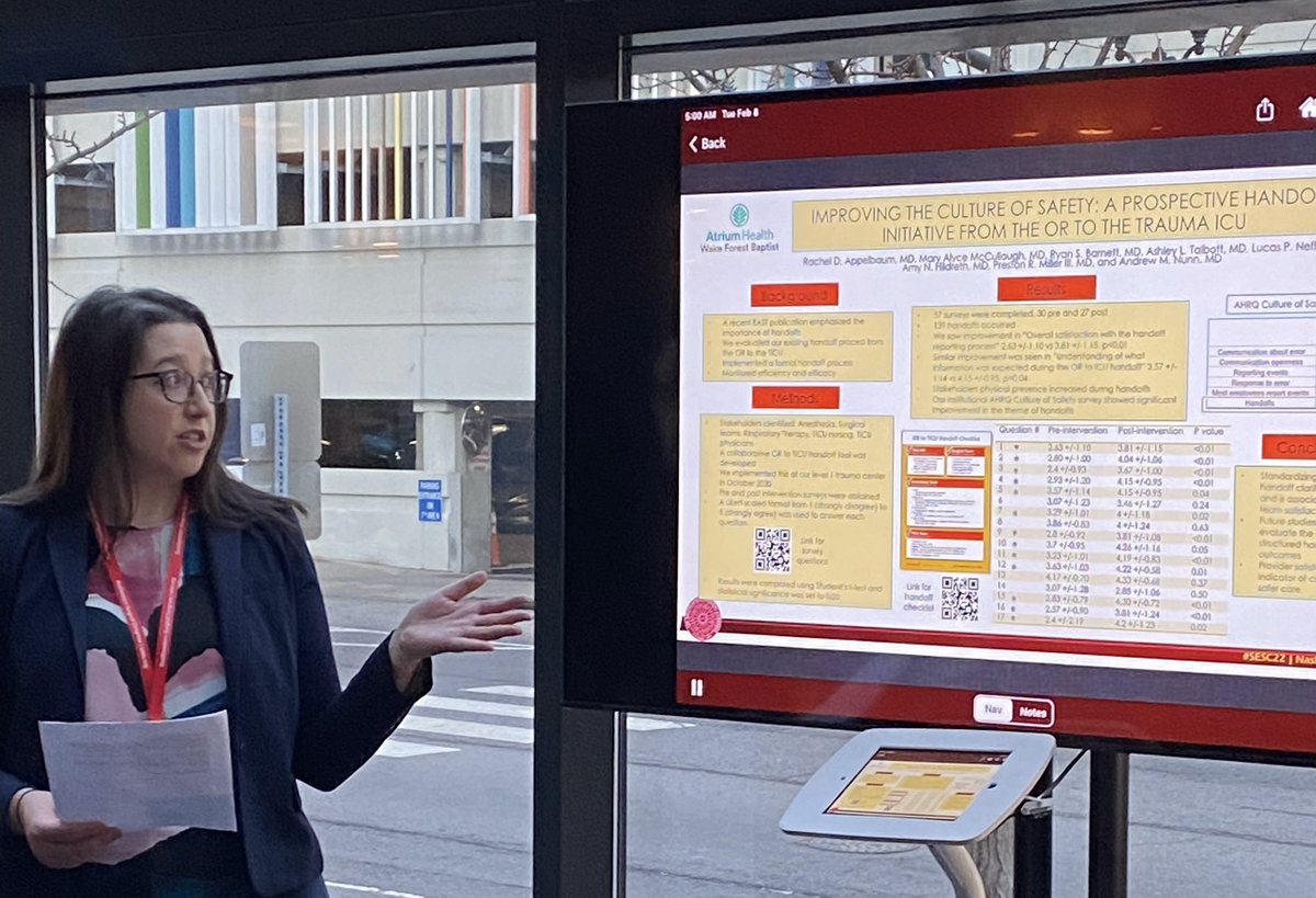 WakeACS's tweet photo. Congratulations to Drs.Morgan Jones, Ashley Cairns, and Rachel Appelbaum as well as students Alexis Restrepo and Yoonsun Jee for their SESC 2022 presentations!! Exciting research from Wake Forest. #SESC22 @vmorganjones @AppelbaumMD @WakeACS @WakeSurgEd @NCSurgeons @SESC_AmSurg https://t.co/44E6dCV9bd