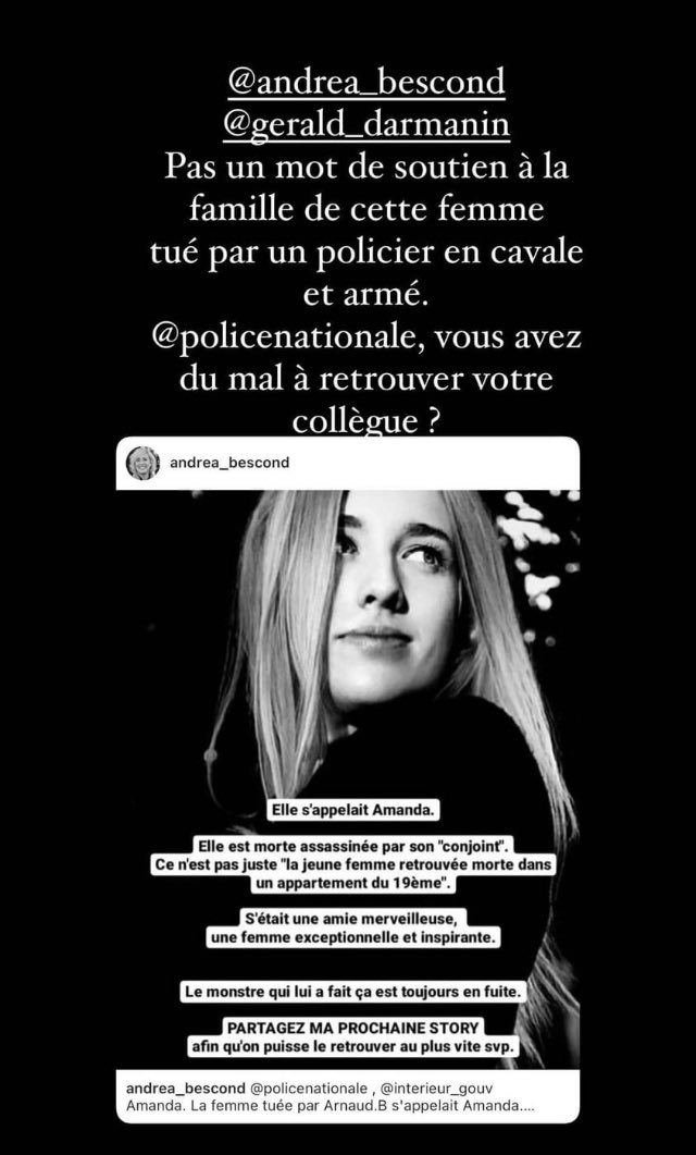 lounaalgeseneg's tweet photo. @NnoMan1 @PoliceNationale Pour pas qu’on oublie #Amanda https://t.co/BzYtdwWKvh