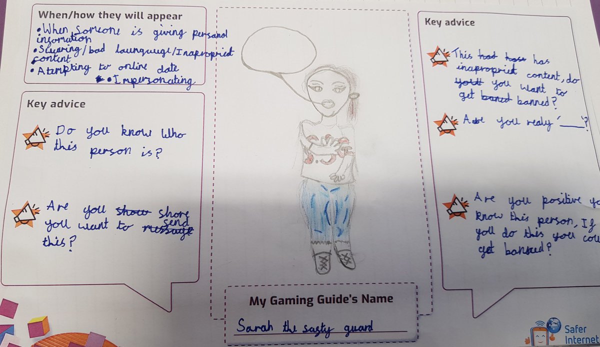 NormanPannellY6's tweet photo. Meet our gaming safety mascots - designed to keep games respectful and safe: Lankey the Think Twice Bot, Edward the E-Safety Guard, Sarah the Safety Guard and Sam the Swaggy Safety Star @SaferInternet #SaferInternetDay2022 #nppsict #nppspshe https://t.co/DpTk25PfI8