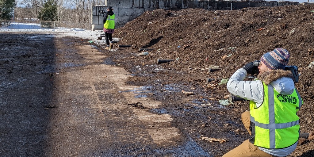 cswdvt's tweet photo. Last week, we had a great day with Media Factory filming our Organic Diversion Facility (home of Green Mountain Compost) and other CSWD facilities! Thank you to Joey and Marcy for your time and expertise. @BTVMediaFactory #cswd #compost https://t.co/mNgaELb9FS