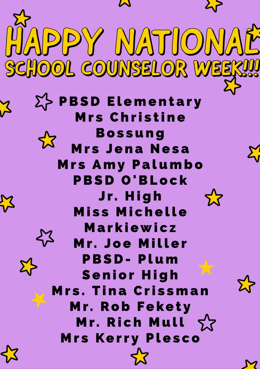 What a wonderful group of professionals helping PBSD students 🐴💜💛🐴💜💛🐴💜💛<a href="/JenaNese/">Mrs. Jena Nese, Holiday Park School Counselor</a> <a href="/bossungcj/">Christine J. Bossung</a> <a href="/plumboroughsd/">Plum Borough SD</a> <a href="/DrSzarmach/">Adam Szarmach, Ed.D</a> <a href="/PlumTeachers/">Plum Teachers</a>