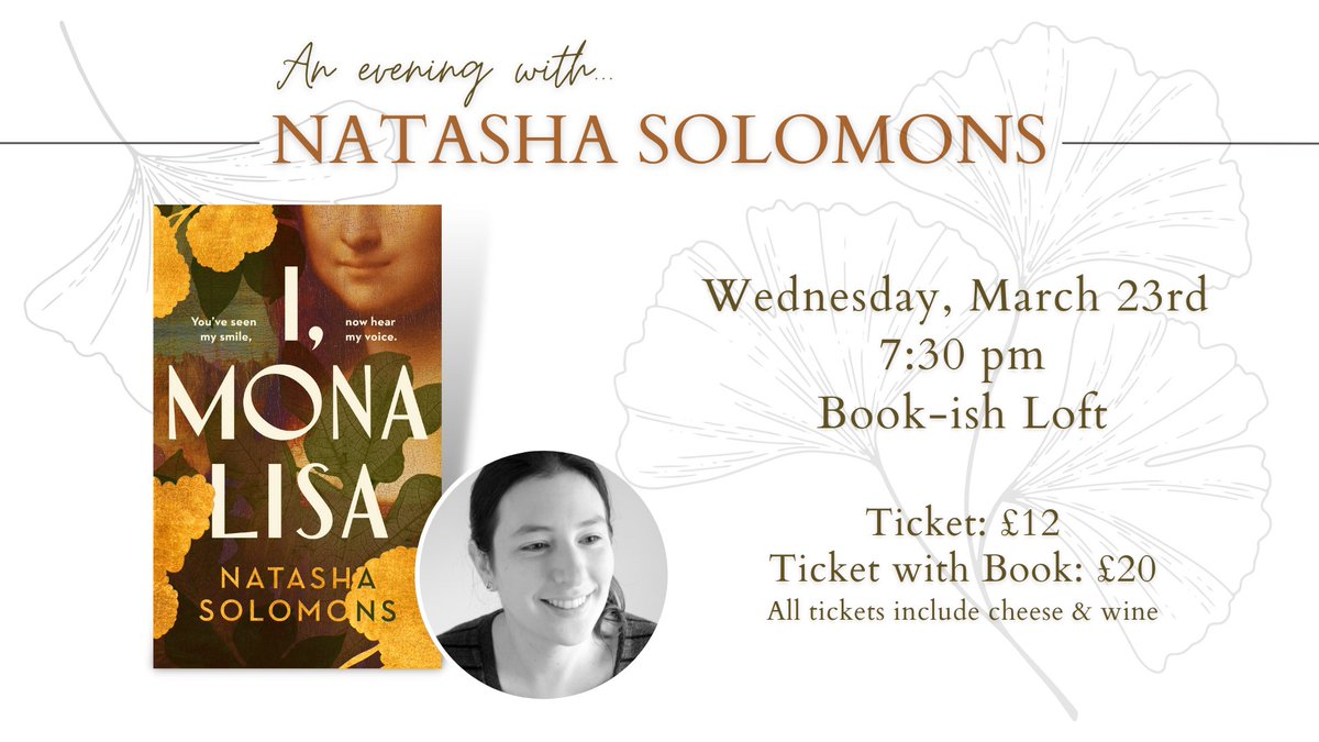 Book-ish π (@bookishcrick) on Twitter photo Tickets are now available for a wonderful evening with <a href="/natashasolomons/">Natasha Solomons</a> on March 23rd ποΈ
We are so excited to have her come to Book-ish and hope you can join us for cheese & wine and a discussion of the women behind the mysterious painting! ow.ly/6oyZ50HPxnA Tickets are now available for a wonderful evening with <a href="/natashasolomons/">Natasha Solomons</a> on March 23rd ποΈ
We are so excited to have her come to Book-ish and hope you can join us for cheese & wine and a discussion of the women behind the mysterious painting! ow.ly/6oyZ50HPxnA