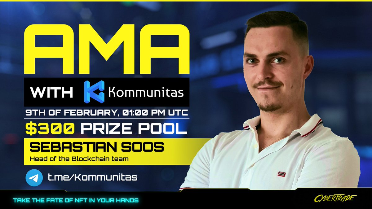 CitizenConflict's tweet photo. ⚡️ AMA with @Kommunitas1 tomorrow⚡️

🗓 9th of February
⏰ 1PM UTC
💸 prize pool $300
📍 https://t.co/v5RhXsyEn9

Don't forget to join tomorrow's #AMA with our head of the blockchain team and see what's coming and what we are preparing for you! https://t.co/VQlUp7zTzx