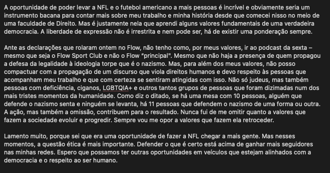 CurtiAntony's tweet photo. Ante o que aconteceu ontem, não irei ao Flow Sport Club na sexta-feira. Espero que entendam. Obrigado. https://t.co/lZXQBM15cD