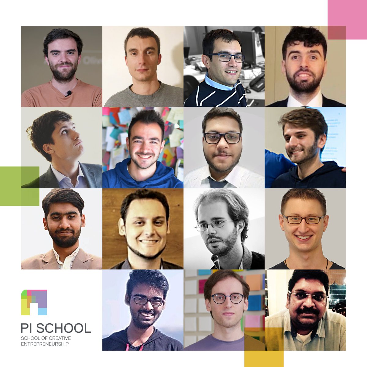 9 #DeepLearning and #NLProc experts, selected by 3 coaches from 350 applicants worldwide. 4 challenges, 4 mentors, 3 sponsors, 65 people joining the Pitch Day. These are the numbers of Session 9. 
Join us for the next session starting on March 14th pischool.link/SQ122