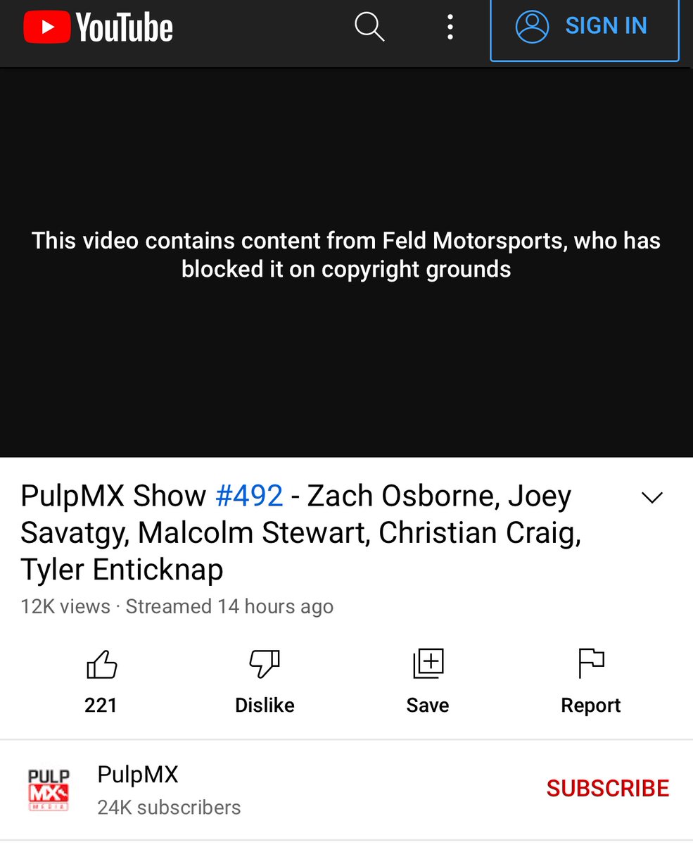 DolphinGinger's tweet photo. Went to put the @PulpmxShow but got this message. https://t.co/AbkTlMuebH