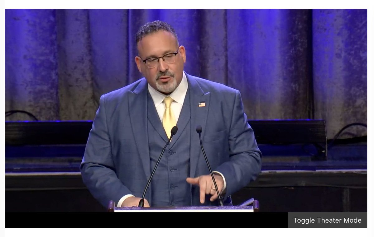 Thank you <a href="/SecCardona/">Secretary Miguel Cardona</a> for being here at #NABE2022!  You give us so much hope!