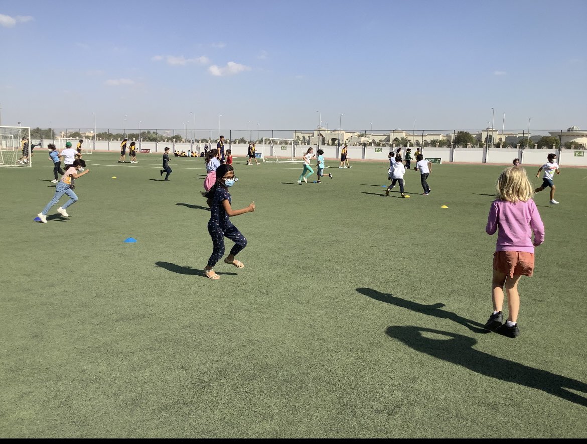 AmityADPrimary's tweet photo. And we’re back… in partnership with Manchester City. Year 3 and Year 4 healthy lifestyle and football training sessions. #welcomeback #childrensmentalhealthweek #mancity #football #amityabudhabiprimary https://t.co/SdcrkpJkPF