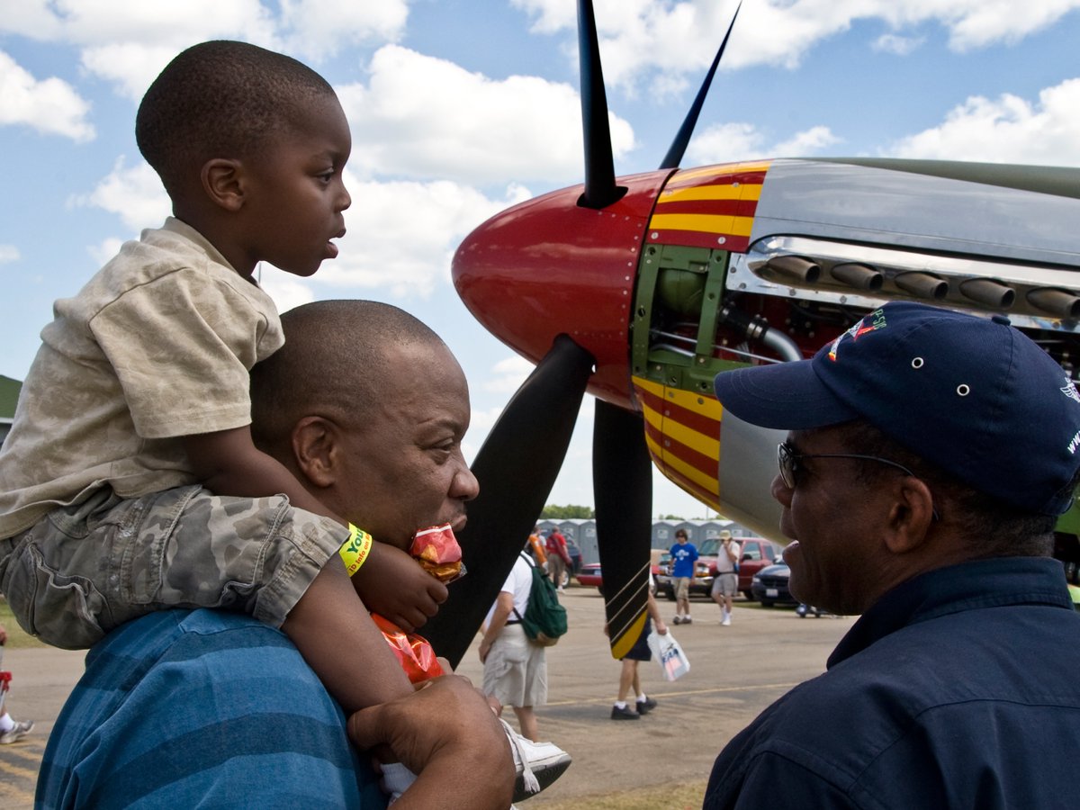 FW_AirShow's tweet photo. The @cafredtail will be at @FW_AirShow June 4-5.  The P-51 "By Request" will perform a demo and CAF will host tell the courageous story of the Tuskegee Airmen and WASP women pilots.  
Learn more at https://t.co/ffPNEcbhiu https://t.co/xSQNOYGTZR