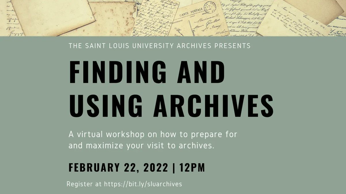 Need to do some primary source research, but not sure where to start? Attend our "Finding and Using Archives" virtual workshop to learn what to expect.

Click on the link below to register.
buff.ly/3LeRglD