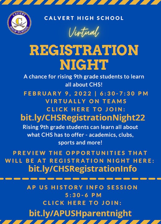 We are looking forward to seeing all our future Cavaliers tomorrow night at Registration Night! <a href="/CalvertMSCCPS/">CalvertMSCCPS</a> <a href="/CMSCounselors3/">CMS_Counselors</a> <a href="/SouthernMSCCPS/">Southern MS CCPS</a>