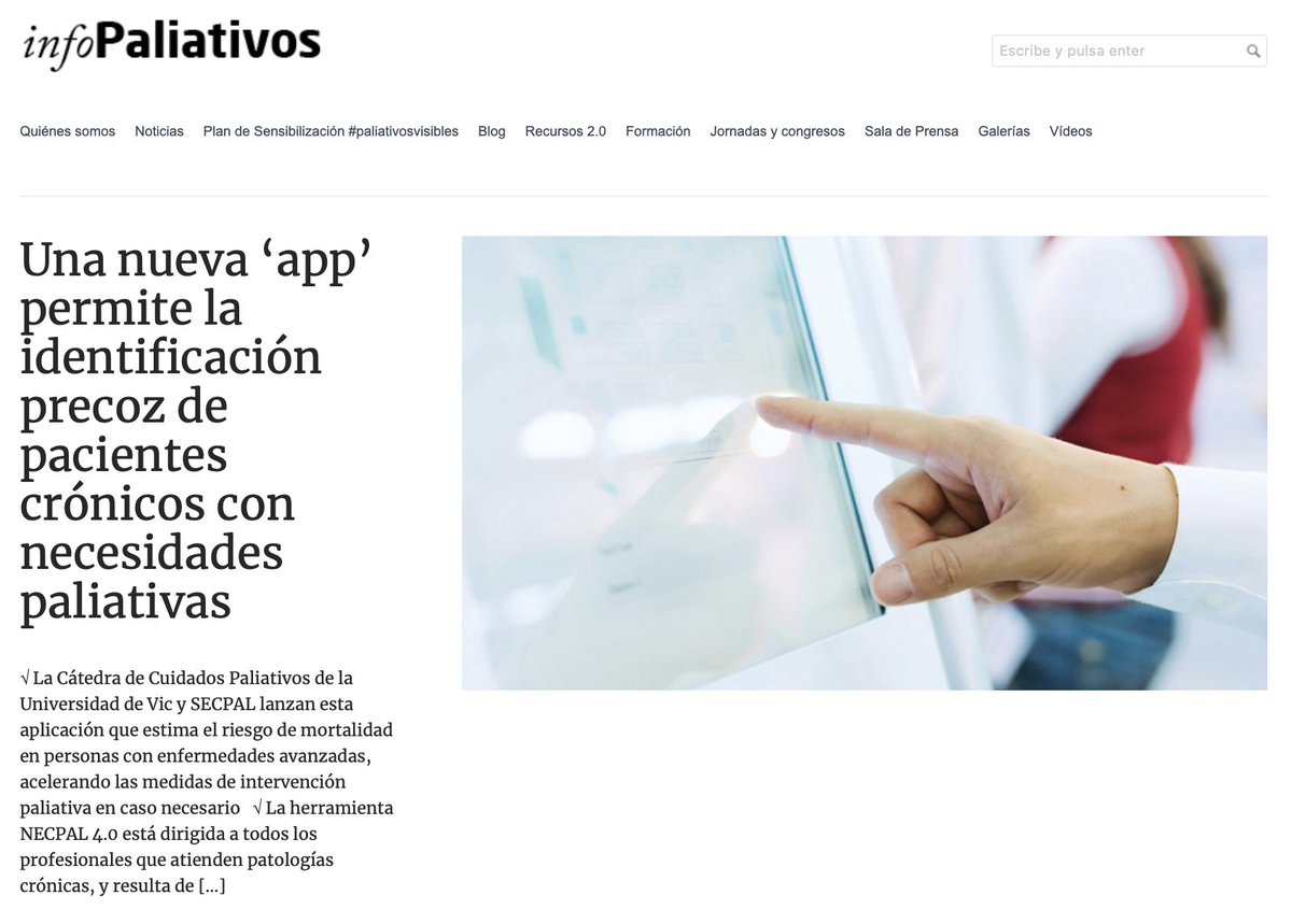 📱Colaboración con SECPAL para la divulgación del Tutorial y App NECPAL. Si eres miembro de SECPAL, toda la información aquí.👇

Una nueva 'app' permite la identificación precoz de pacientes crónicos con necesidades paliativas infocuidadospaliativos.com/una-nueva-app-… 
<a href="/secpal_/">SECPAL_CPaliativos</a> <a href="/Xgba/">Xavier Gomez-Batiste</a>