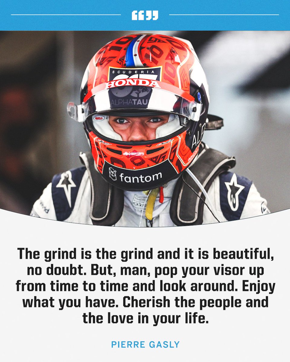 This quote from Pierre Gasly will always be important ❤️