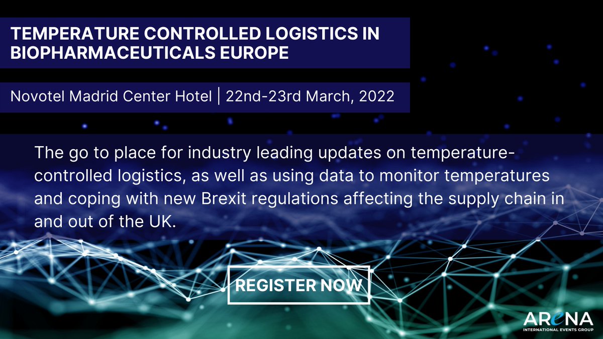Join us at the Novotel center hotel Madrid on 22nd March for the Temperature Controlled Logistics in Biopharmaceuticals Europe event. 
Register Here: bit.ly/339jvAU
Use Code: MPMK
#biopharma #temperaturecontroll #biopharmaceuticals #europe #pharma #supplychain