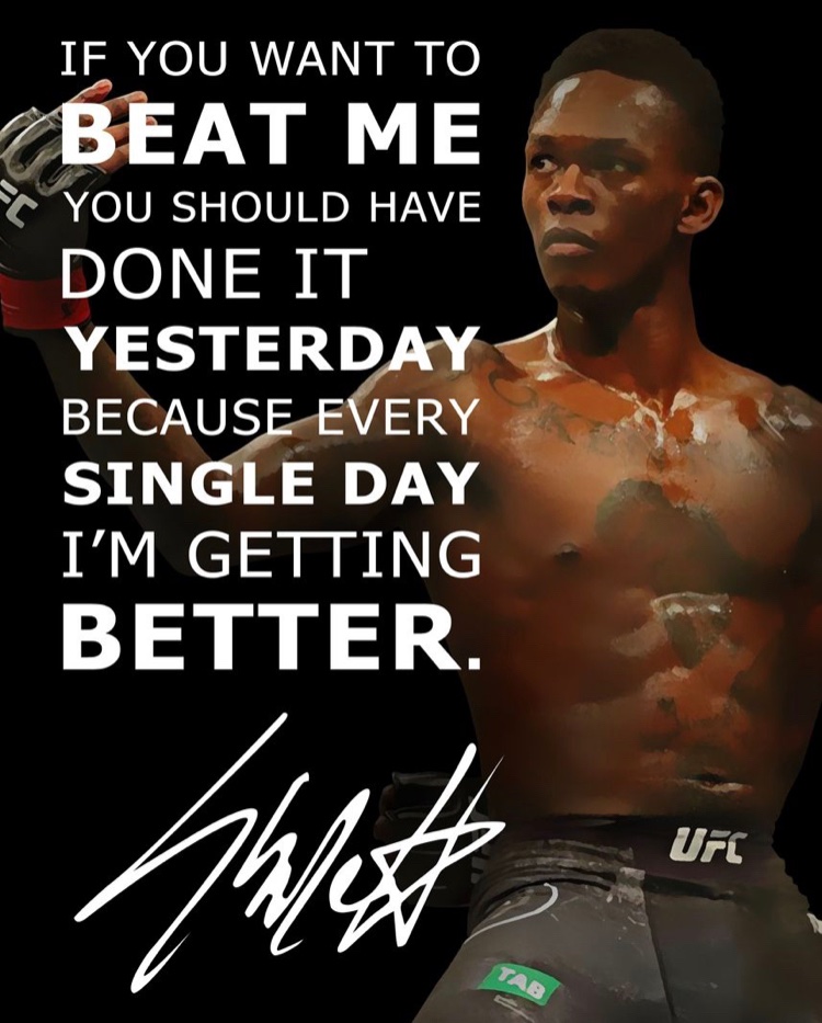 Motivational Monday 💪🏽
#BlackHistoryMonth 
#EqualityWeek
#DreamInBlack 

Israel Adesanya - Determination + Direction = Grit