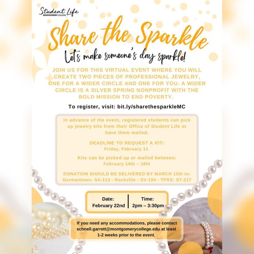 ✨Want to make someone’s day sparkle?! Join us in creating pearl bracelets that will donated to A Wider Circle✨

⏰ Tues, Feb 22nd from 2-3pm⏰

🖇 bit.ly/sharethesparkl…🖇

📣 Request a kit by Feb 11 📣

🔺TP/SS: ST 217 
🔺 RV: SV 104
🔺 GT: SA 113