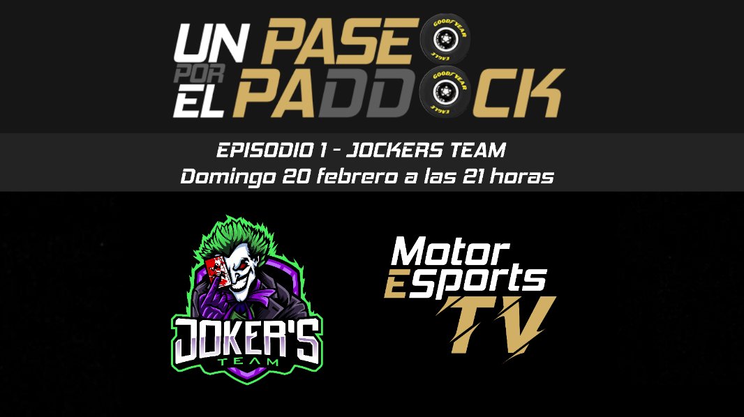 MotorEsportsTV's tweet image. Desde MotorEsportsTV  
nos hace mucha ilusión anunciaros
 la segunda entrega 
de #Un_Paseo_Por_El_Paddock 

Programa de entrevistas en el que 
conoceremos mejor y además
pondremos cara a los grandes 
protagonistas de nuestras comunidades 
y equipos 

Primera Cita - @Jokers_eTeam