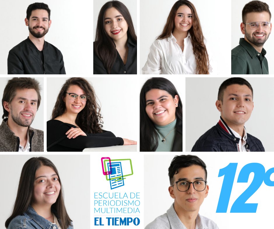 EscuelaELTIEMPO's tweet photo. Ellos son la decimosegunda generación de la Escuela de Periodismo Multimedia EL TIEMPO: brillantes periodistas jóvenes que representan a Bogotá, Medellín, Barranquilla, Cali y Manizales ¡Bienvenidos!
Aquí, detalles de cómo va su proceso y sus perfiles:
https://t.co/Z9gphY2p7K https://t.co/nVIVTtBmD4