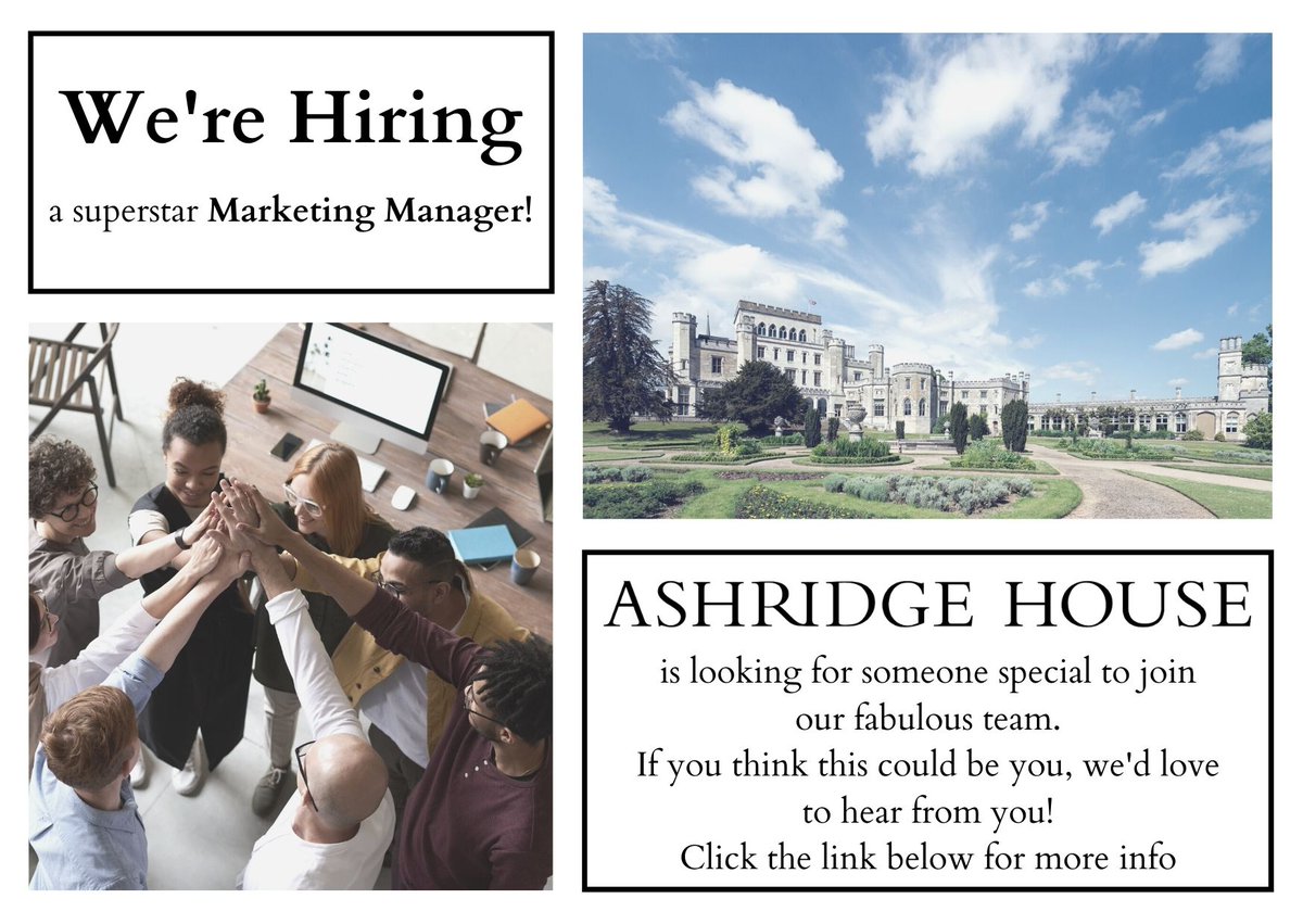 AshridgeHouse's tweet photo. Ashridge House is looking for a new Marketing Manager. Click the link and send us your CV. We can't wait to meet you! https://t.co/BBs77Ew324
#marketing #creative #team #cv #newjobnewlife #newjob2022 #newjobalert #newjobpost #eventprofs #eventprofessionals #hertfordshirejobs https://t.co/DsNHYOLyU9