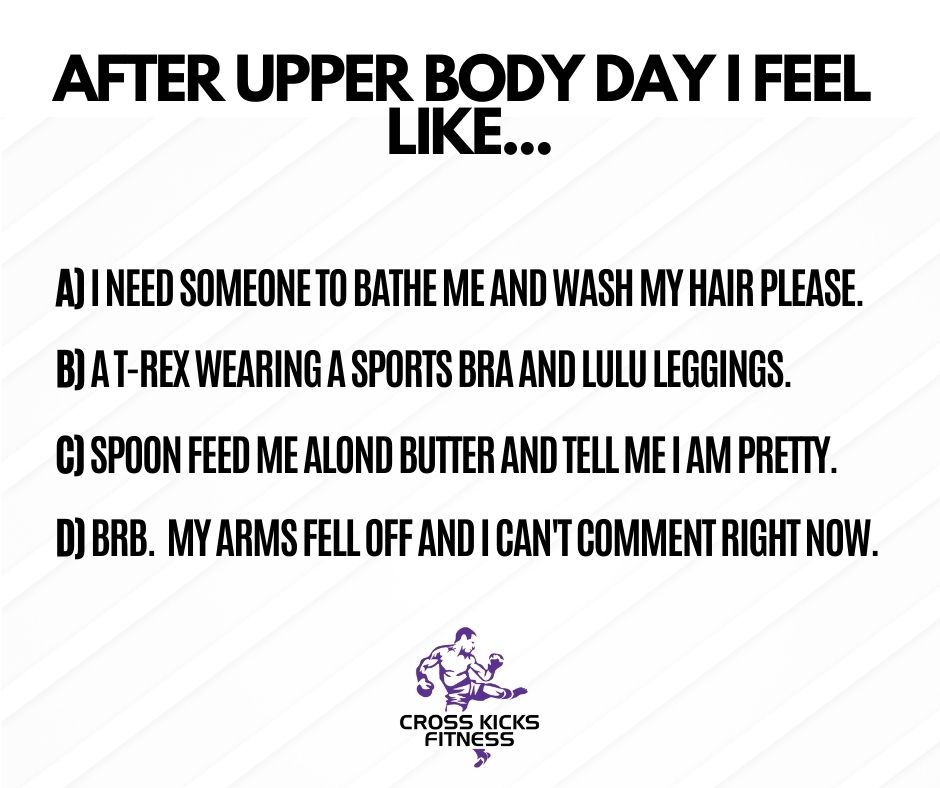 CrossKicks's tweet image. Arm day today was no joke! 💪🔥
Comment which answer you'd choose below👇

Don't forget to stretch and hydrate, after heavy lifting days! 
Sore today, stronger tomorrow.💜