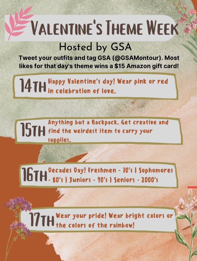 Love is in the air! And so is another theme week! Tweet your photos next week and tag us for a chance to win an Amazon gift card! #MontourProud