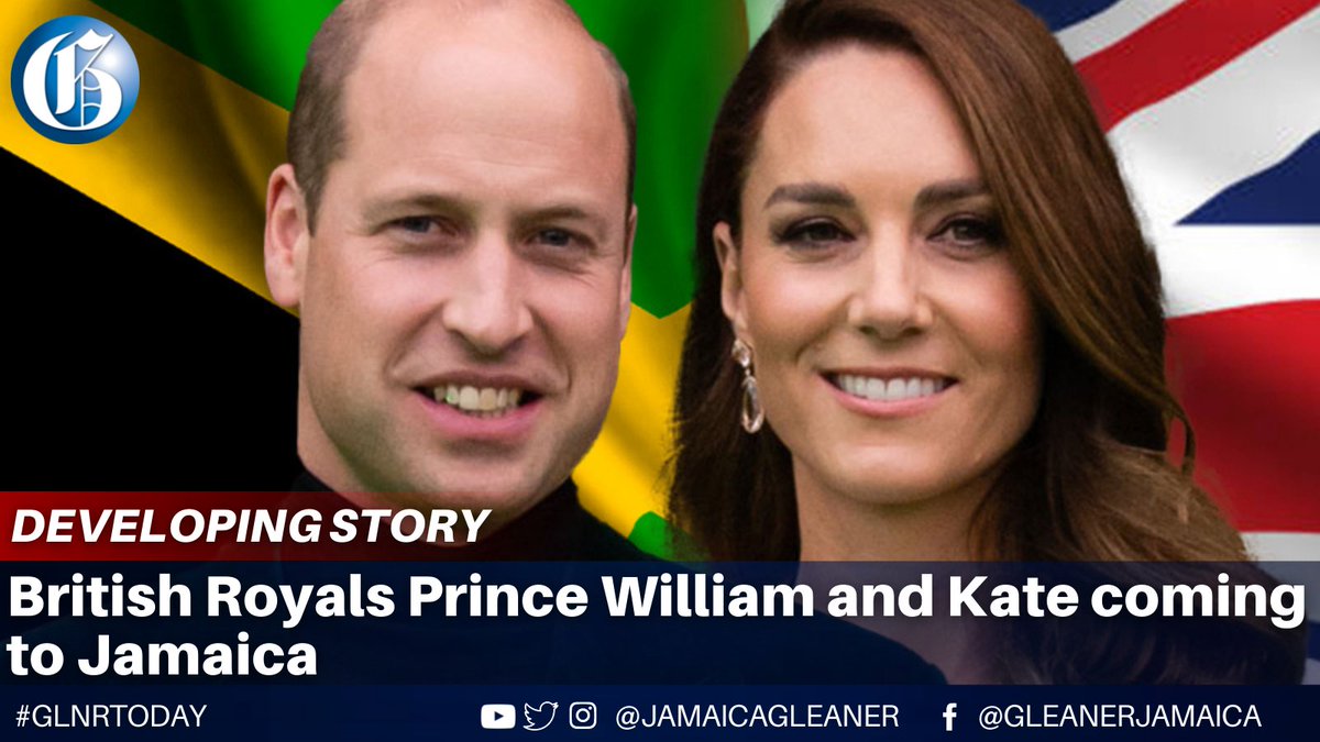 JamaicaGleaner's tweet photo. British Royals Prince William and the Duchess of Cambridge Kate are slated to visit Jamaica in March as part of a Caribbean tour to mark the platinum jubilee of Queen Elizabeth II. 

Read more: https://t.co/SwzAjfofMQ #GLNRToday https://t.co/zVY5h6UvI2