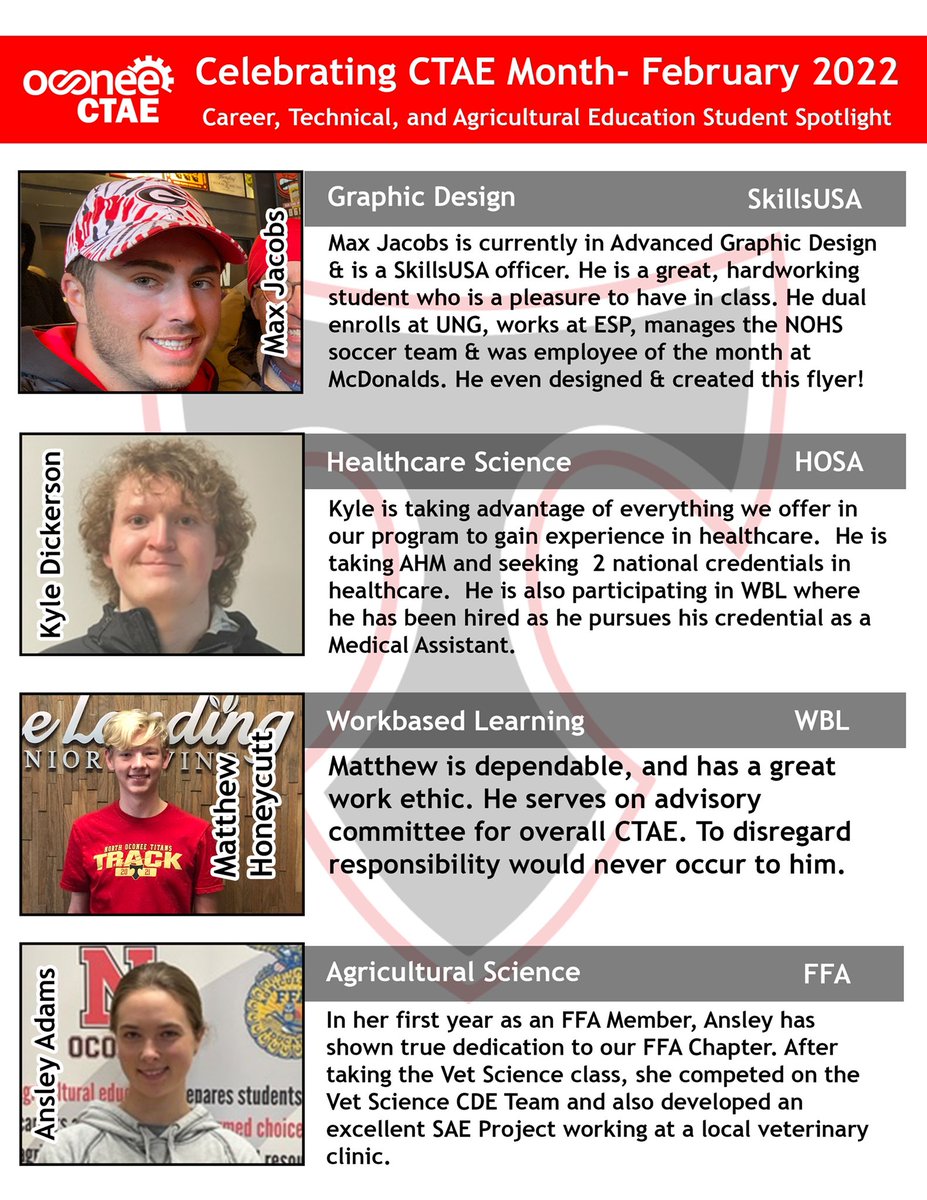CU_Superior93's tweet photo. Celebrating outstanding NOHS students for CTAE Month. @OCS_CTAE @TitansPrincipal https://t.co/7uzjSlVqPj