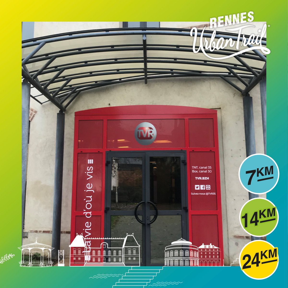 UrbanRennes's tweet photo. Vous avez toujours rêvé de passer à la télévision ? 📽️ Et bien c’est chose faite ! Les 3 parcours auront la chance de passer au sein de @TVR35 , la première télévision locale créée en France 😍

#trail #rennes #rennesurbantrail #sport #running #parcours #bzh https://t.co/IIKzRDawMZ