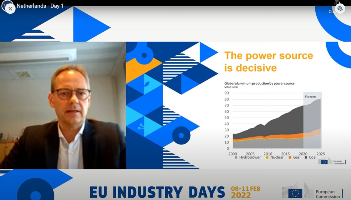 My message at the #EUIndustryDays : technology is needed for the green transition. @NorskHydroASA pursues 3 paths for decarbonisation: recycling post-consumer scrap, #CCS for modern smelters and HalZero technology for greenfield/outdated smelters - renewable power needed for all