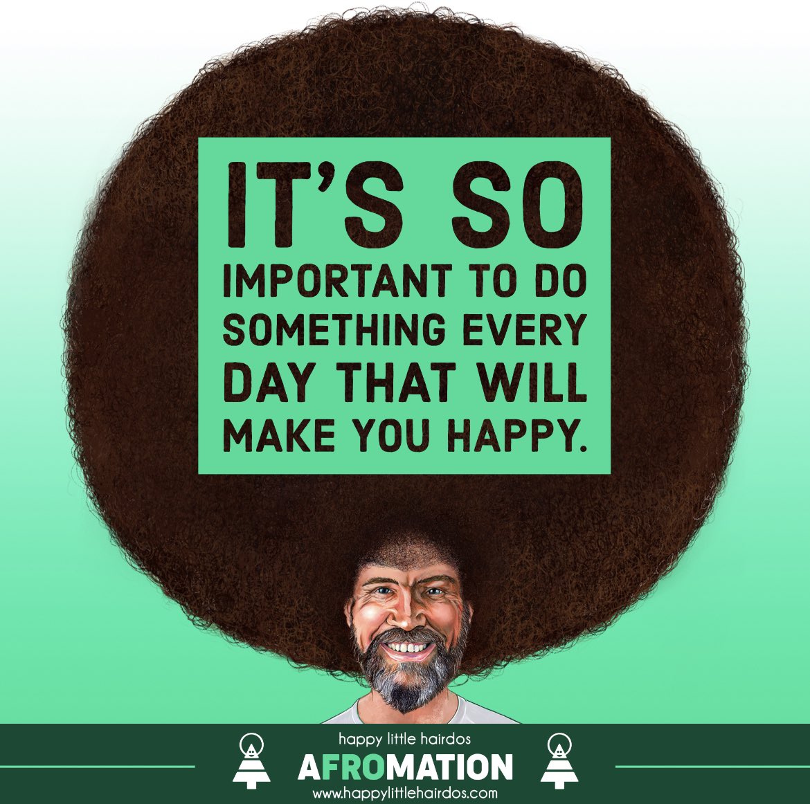 millionbobmarch's tweet photo. Happy Tuesday everyone! Make sure to do something today that makes you happy! #fromo #bobross #aFROmation https://t.co/SDA4iXEvrL