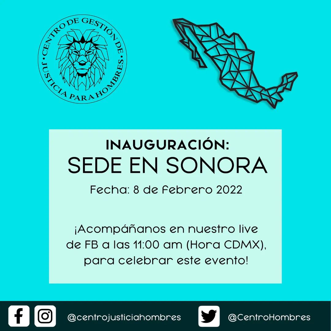 CentroHombres's tweet photo. #CentroHombres | #Igualdad : 

Dentro de pocas horas daremos inició a la conferencia de prensa sobre la apertura de nuestra nueva sede en el estado de Sonora. El evento se transmitirá por nuestra página de facebook. 

Los esperamos. 👏
#Sonora  #Hombres #Masculinidad https://t.co/5YtyS6Ilvz