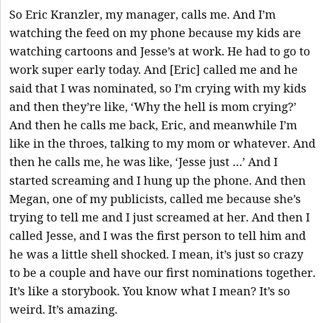 Kirsten Dunst on being nominated along with Jesse Plemmons at the #Oscars.

(Source: <a href="/Variety/">Variety</a>)