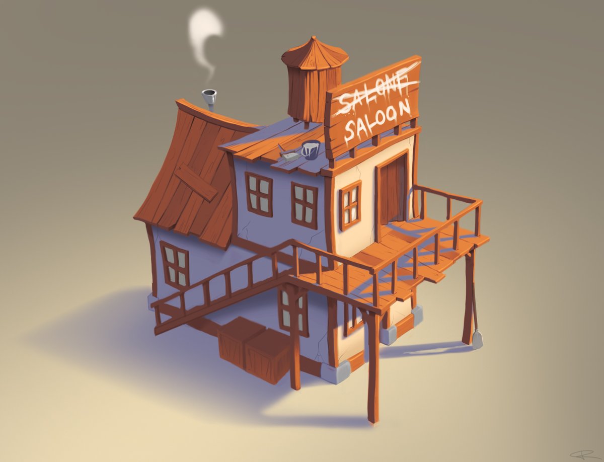ThijsR88's tweet photo. Since I mostly draw characters. I did try to create something different with this wild west building. Definitely had fun and will make more of them. 

#digitalpainting #designandbuild #digitaldrawing #illlustration #illustratie #artistontwitter #wildwest #building #saloon #art https://t.co/kNUwuV6DeT