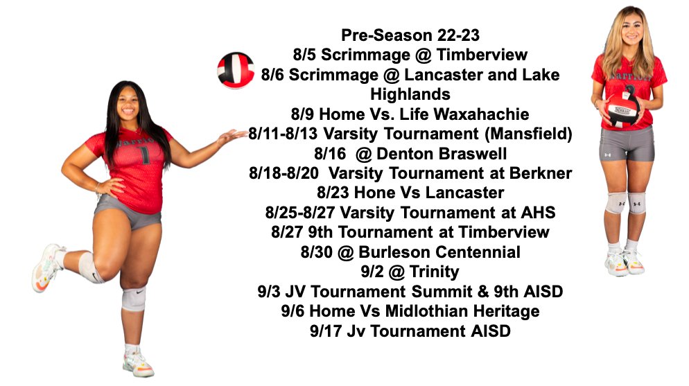 sgp_volleyball's tweet photo. Excited about our upcoming schedule!!! @sgp_volleyball @GPISDATHLETICS @Coach_DeLay @sgpsports https://t.co/laElcwZPoY