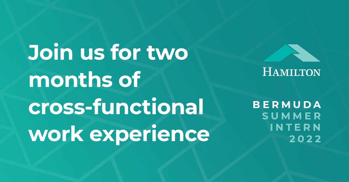 We're looking for two Bermuda residents to join our 2022 Summer Internship. Collaborate across our functional teams with hands-on projects that offer you the opportunity to learn about the insurance industry, and share and build your skills.
Apply here: bit.ly/3oUunKL
