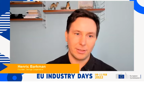 SocialEcoEU's tweet photo. 🗣️@henricbarkman: in #Swinga we are showing clearly what we are doing, by being inclusive👉this creates higher engagement & people involvement
➡️#SocialEconomy initiatives to be recognised as model 4 the future & as a strategic choice 4 the economy in 🇪🇺
#EUIndustryDays2022 https://t.co/qghFjvu2Ic