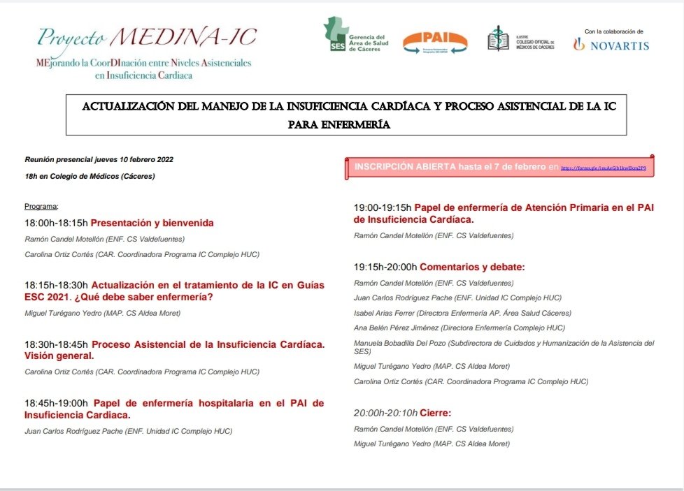 Carol_O_C's tweet photo. Formación en IC y en Proceso Asistencial de IC para enfermería... Presencial, recuperandonos... Más de 80 inscritos, gracias por la respuesta a pesar de la todavía presente sobrecarga asistencial. Hay interés, hay ganas...
@ramoncandelm @tureyedro @felixredondofj https://t.co/We2m0MfAWd