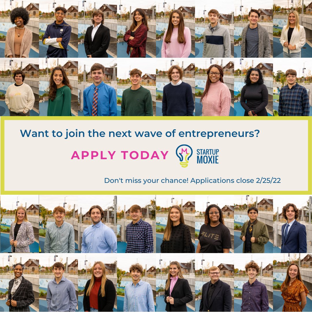 Don’t miss out on joining the next wave of entrepreneurs!

Apply for Startup Moxie 2022-2023 by Friday, February 25th at lnkd.in/dpx7z3AE
Tag a peer/student you think would be interested!

Reach out by emailing info@raisingtheregion.org or DM if you have any questions .