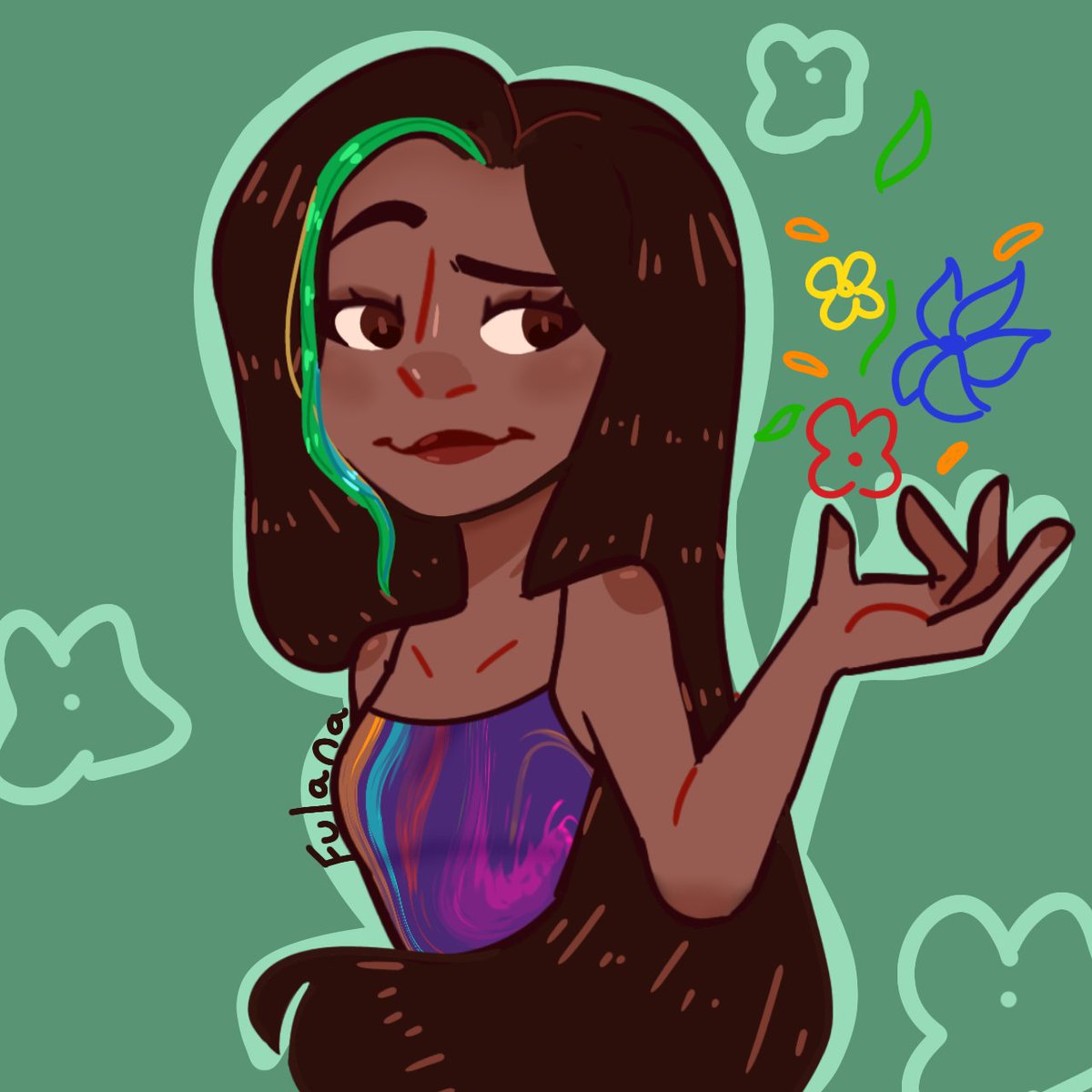 NoPuth's tweet photo. Holooo ¿Cómo andan amigos? Espero que estén bien, hice un dibujo de Isabela Madrigal, espero que les guste 🍒✨ 
P.D: Podrían darme un consejo para dibujar mejor las manos? Lo agradecería ^^ 🍒💕 #isabelamadrigal #encantofanart #encanto #dibujodigital #dibujo https://t.co/cI7UBY2SC5