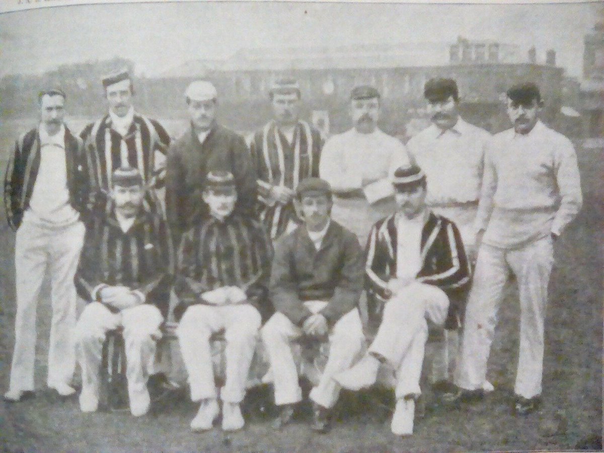 Joy_Cricket's tweet photo. Middlesex team, 1894. Can anyone please help to identify the players, if possible?  Am looking for a picture of JAE Hickson who played for them in handful of matches: 2 in 1894 &amp; 1 in 1896. Prior to that he played for Transvaal in 1890, and also stood in a 'test' in 1889 in SA. https://t.co/94s8dejsMB