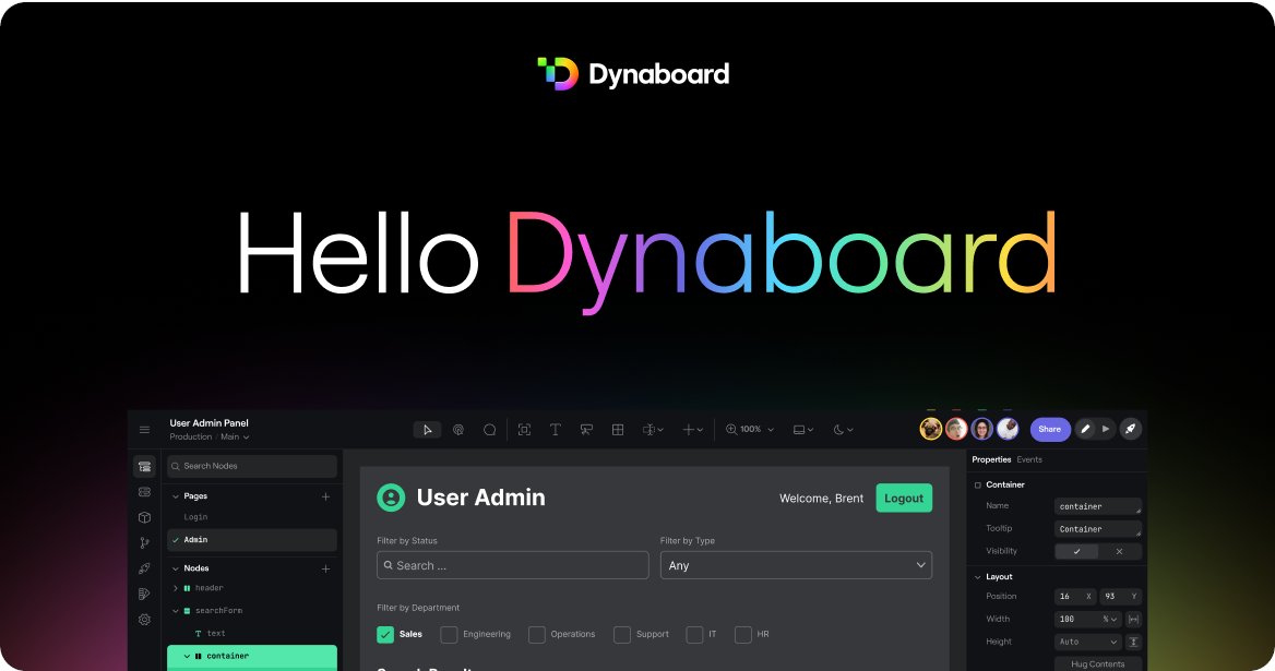 Today we’re launching the private beta of Dynaboard!

We're a new platform that reimagines web application development and extends it beyond the text editor. 🧵
